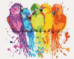Картина по номерам: Разноцветные попугаи фото 1
