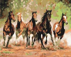 Картина за номерами: Табун коней зображення 1