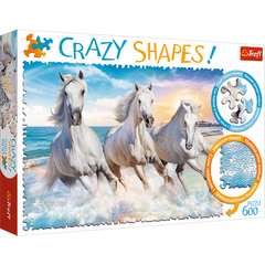 Пазл Crazy Shapes Тройка белых лошадей 600 эл. фото 1