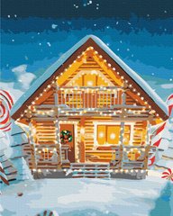 Картина за номерами: Казковий новорічний будиночок зображення 1